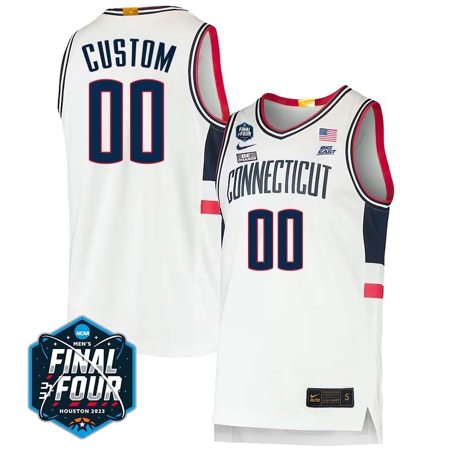UConn Huskies 2023 Final Four College Basketball Limited Custom Jersey – White College Football Jersey football jersey product view 1