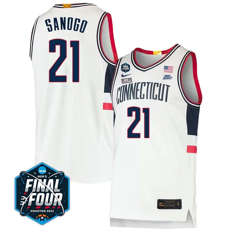 UConn Huskies #21 Adama Sanogo 2023 Final Four College Basketball Limited Jersey – White College Football Jersey football jersey product view 1