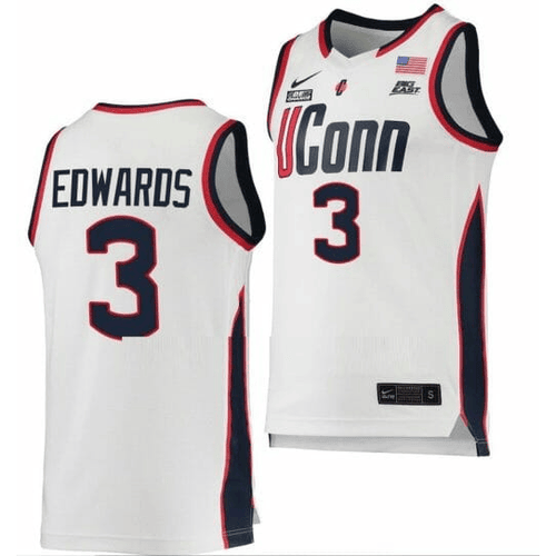 UConn Huskies #3 Aaliyah Edwards College Basketball Men Jersey - White College Football Jersey football jersey product view 1
