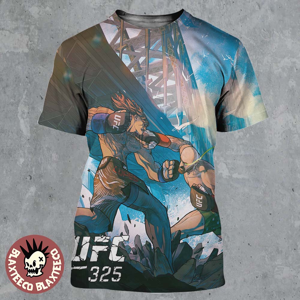 UFC 325 Volkanovski Vs Lopes 2 Artist Series Comic Style Art All Over Print Shirt Unisex T-shirt, Sweatshirt, Hoodie, Long Sleeve Tee - T-Shirt, Sweatshirt, Hoodie