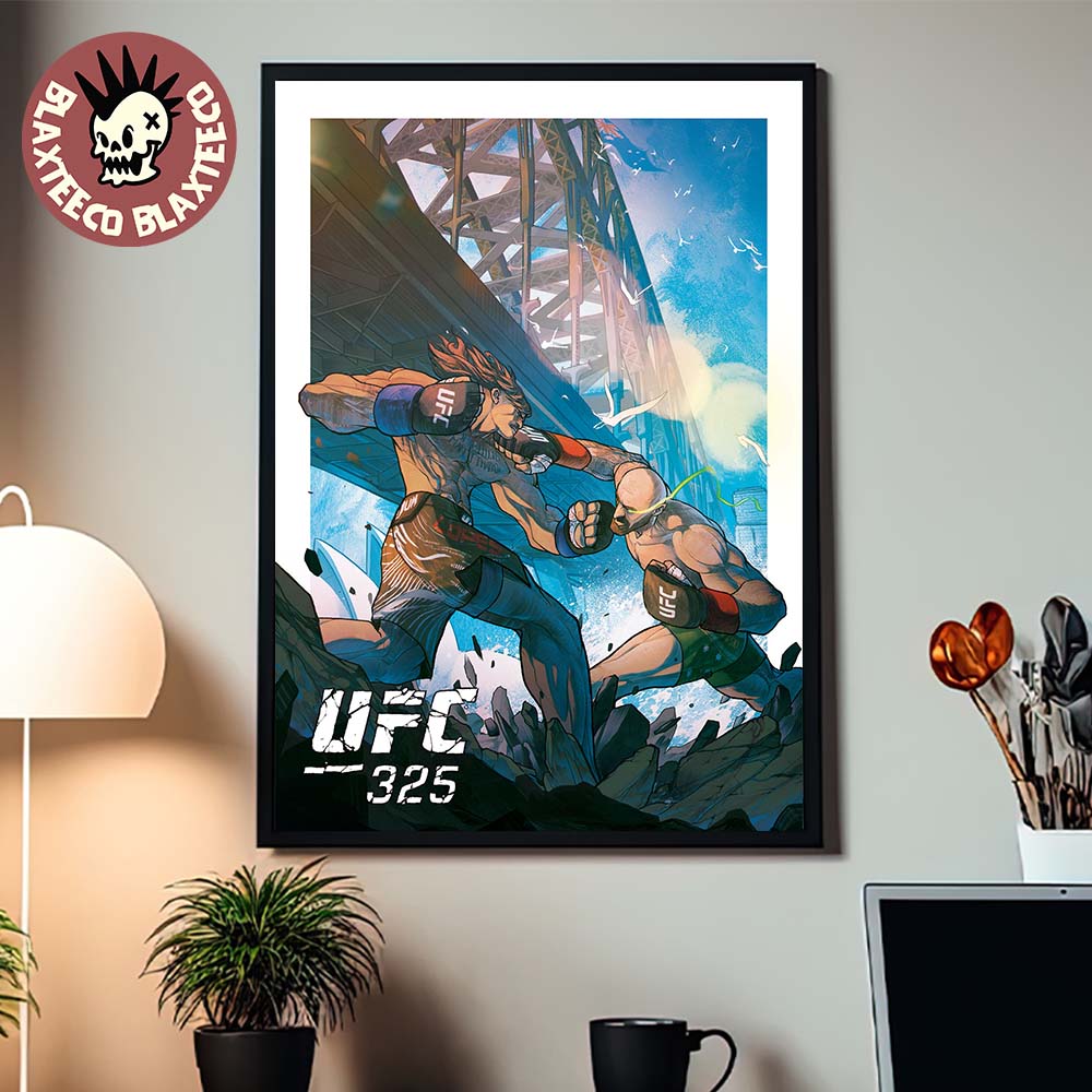 UFC 325 Volkanovski Vs Lopes 2 Artist Series Comic Style Art Home Decor Poster Canvas Unisex T-shirt, Sweatshirt, Hoodie, Long Sleeve Tee - T-Shirt, Sweatshirt, Hoodie