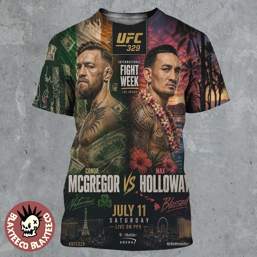UFC 329 Conor McGregor Vs Max Holloway Notorious Vs Blessed Front Runner Main Event On July 11 2026 All Over Print Shirt - T-Shirt, Sweatshirt, Hoodie