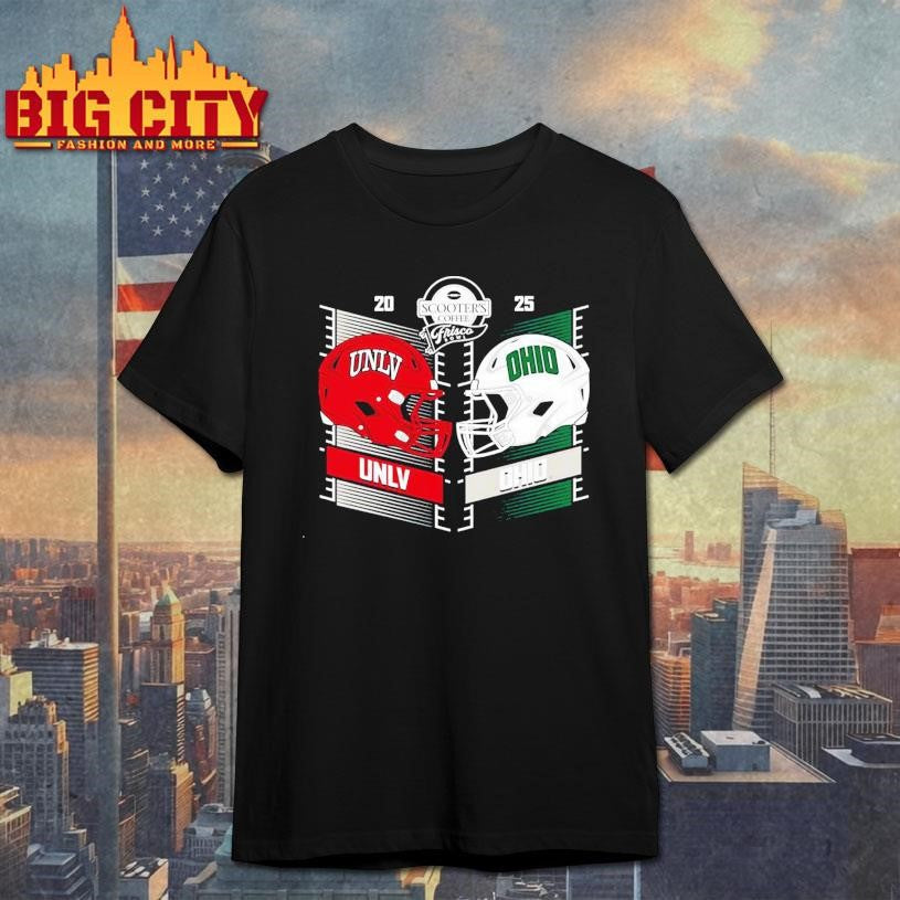 UNLV Rebels vs. Ohio Bobcats 2025 Frisco Bowl head to head Shirt Unisex T-shirt, Sweatshirt, Hoodie, Long Sleeve Tee - T-Shirt, Sweatshirt, Hoodie