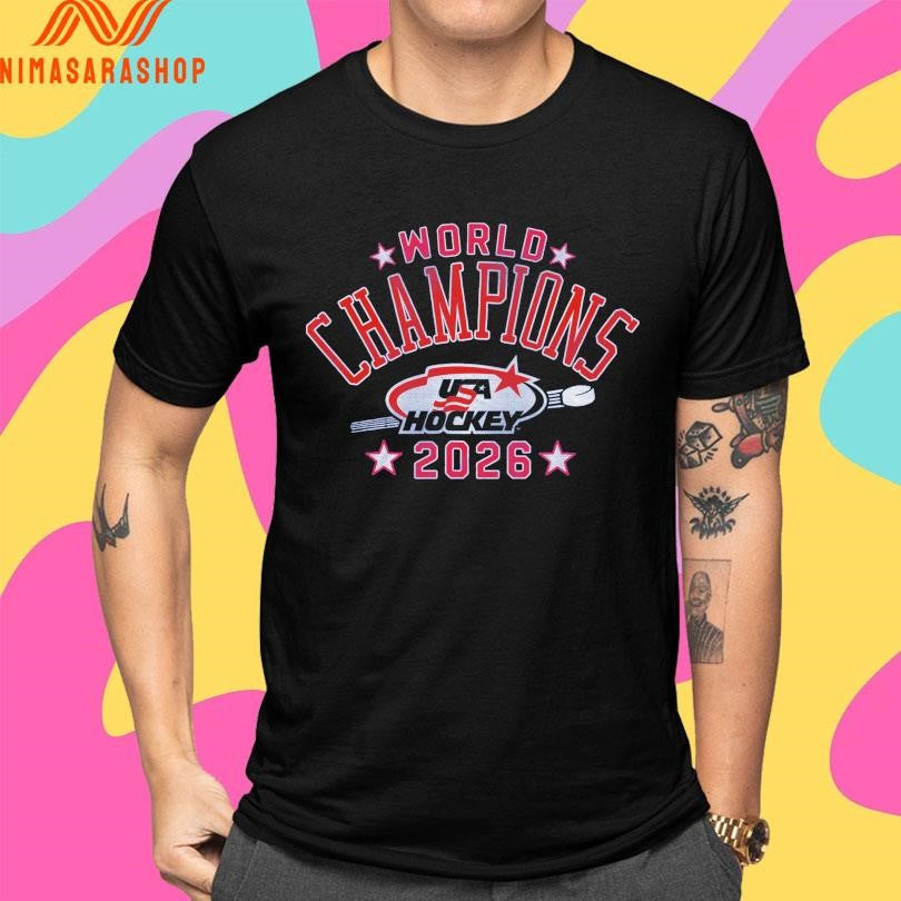 USA Hockey 2026 World Champions - Adult & Kids T-Shirts, Sweatshirts & Hoodies apparel design preview 4