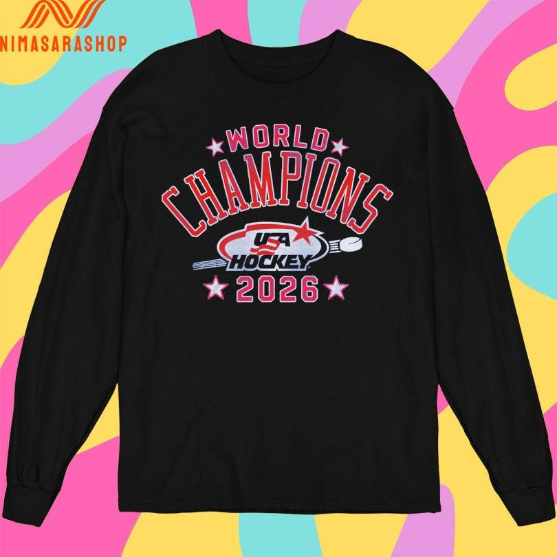 USA Hockey 2026 World Champions - Adult & Kids T-Shirts, Sweatshirts & Hoodies apparel design preview 3