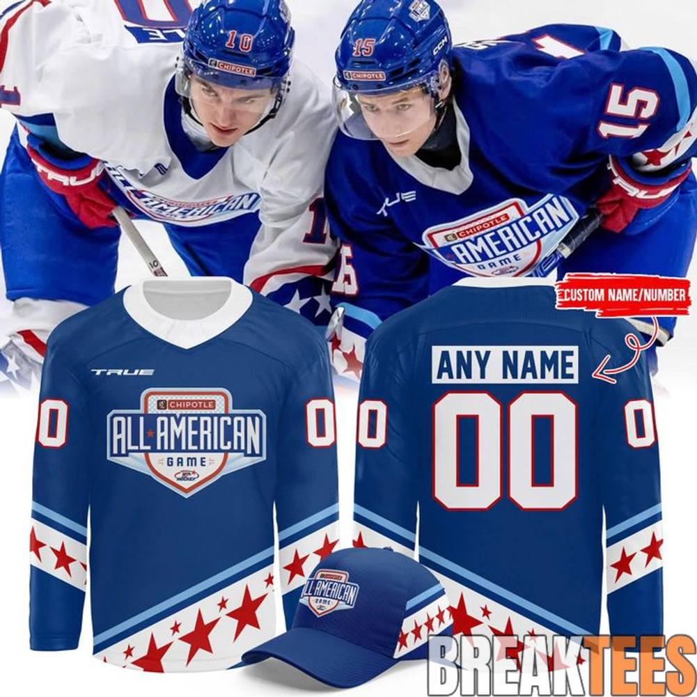 USA Hockey x Chipotle All American Game Hockey Jersey – Blue hockey jersey product view 1