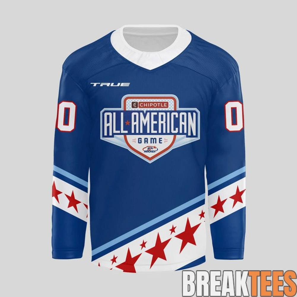 USA Hockey x Chipotle All American Game Hockey Jersey – Blue hockey jersey product view 2