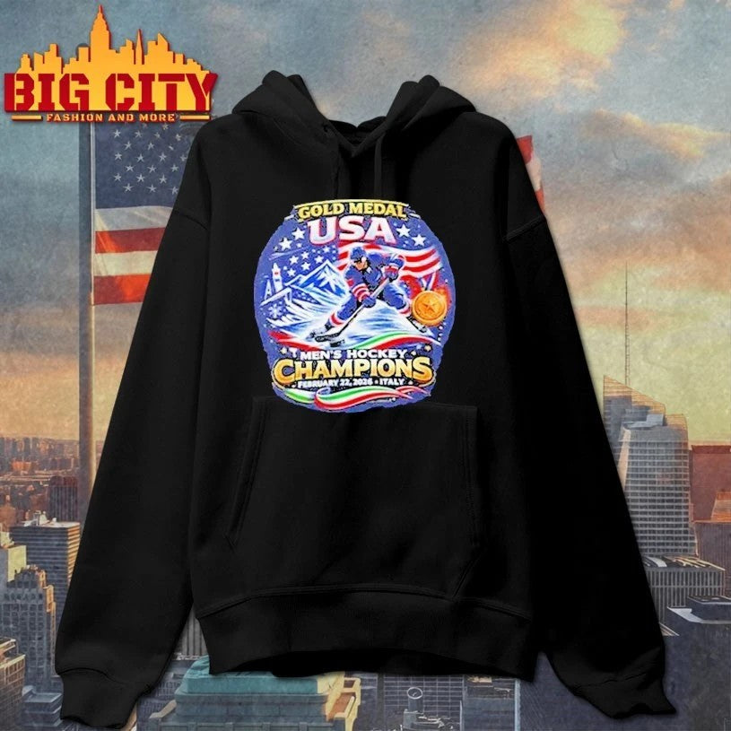 USA Men's Hockey Gold Medal Champions 2026 - Adult & Kids T-Shirts, Sweatshirts & Hoodies apparel design preview 2