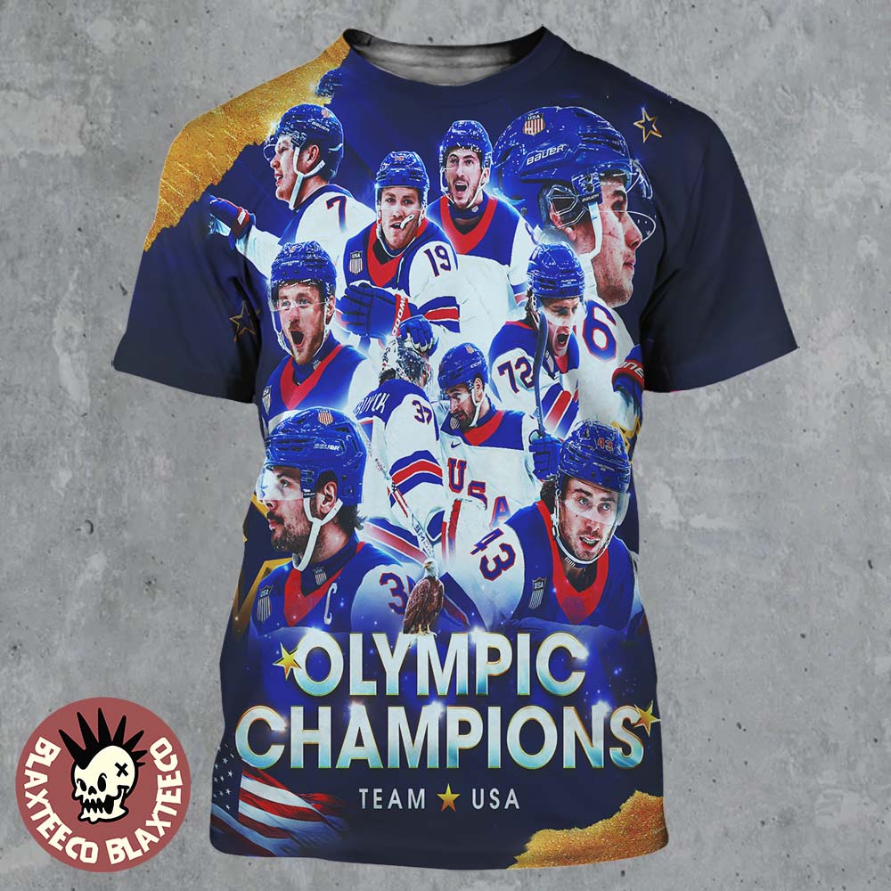 USA Mens Olympic Hockey Team Winter Olympic Milano Cortina 2026 Gold Medal Champions All Over Print Shirt - T-Shirt, Sweatshirt, Hoodie