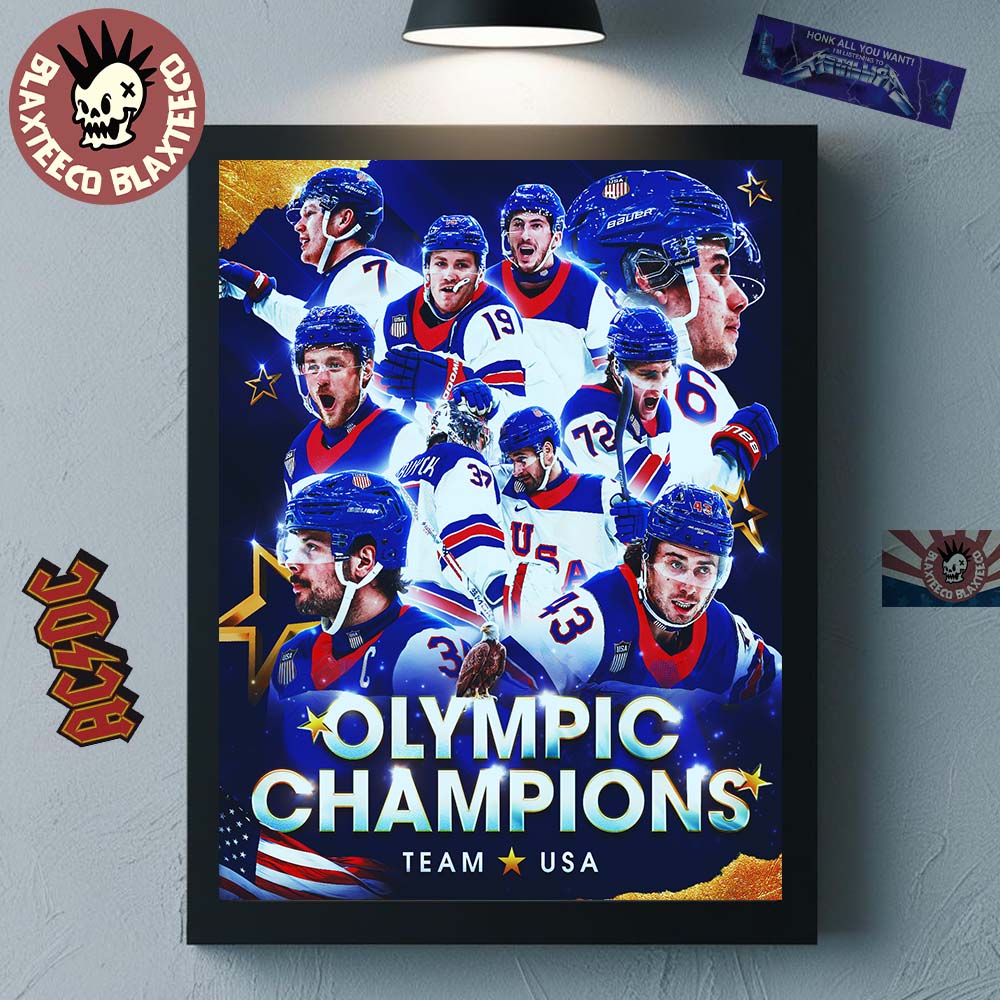 USA Mens Olympic Hockey Team Winter Olympic Milano Cortina 2026 Gold Medal Champions Home Decor Poster Canvas - T-Shirt, Sweatshirt, Hoodie