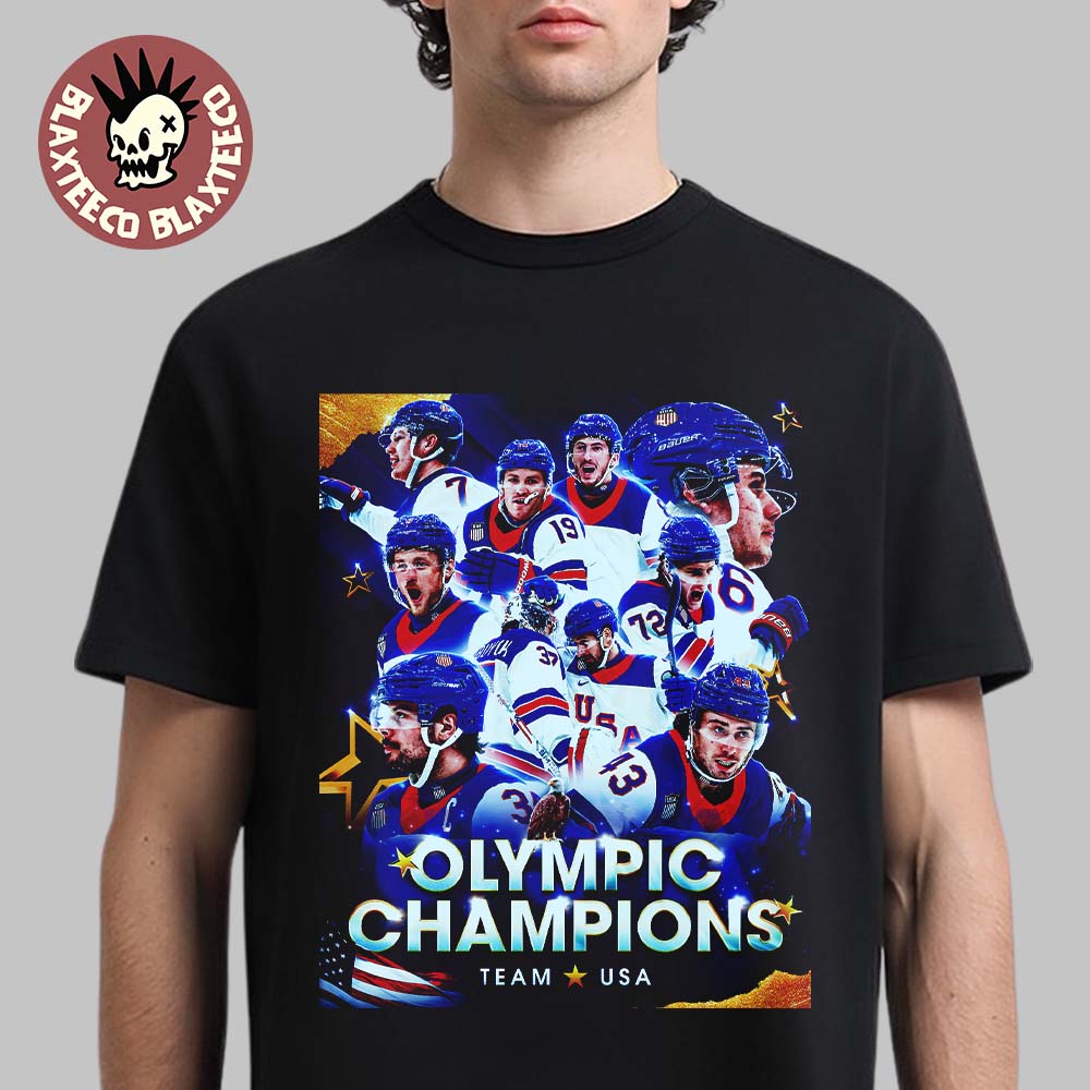 USA Mens Olympic Hockey Team Winter Olympic Milano Cortina 2026 Gold Medal Champions T-Shirt - T-Shirt, Sweatshirt, Hoodie