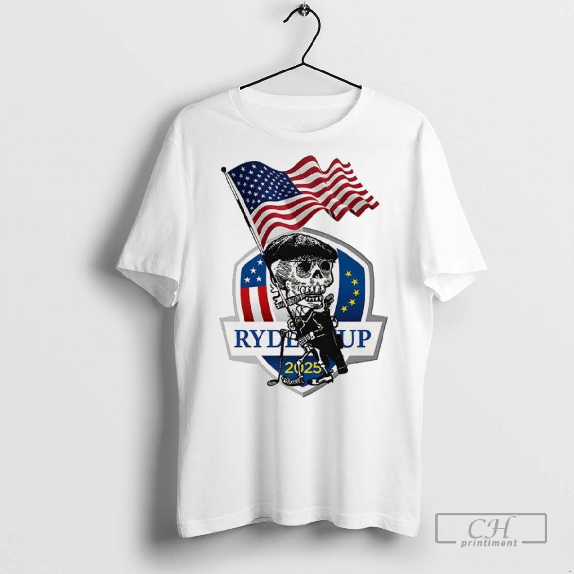 Usa Ryder Cup 2025 Skull T Shirts Unisex T-shirt, Sweatshirt, Hoodie, Long Sleeve Tee - T-Shirt, Sweatshirt, Hoodie