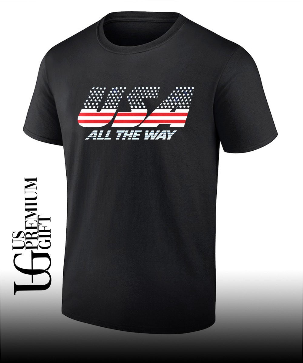 USA all the way America shirt Unisex T-shirt, Sweatshirt, Hoodie, Long Sleeve Tee - T-Shirt, Sweatshirt, Hoodie
