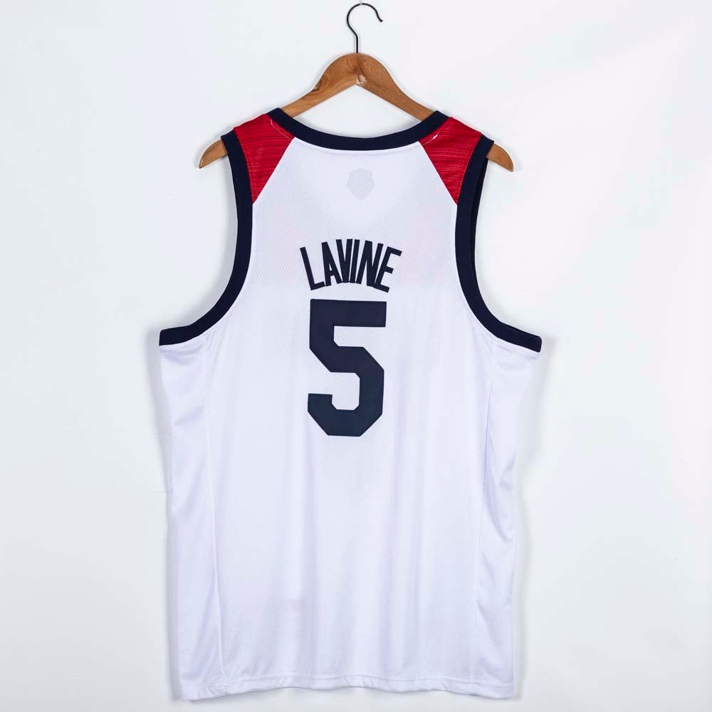 USA 2021 Summer Olympics 5 Zach LaVine 2021 Olympics Edition Style 4 Basketball Jersey basketball jersey product view 1