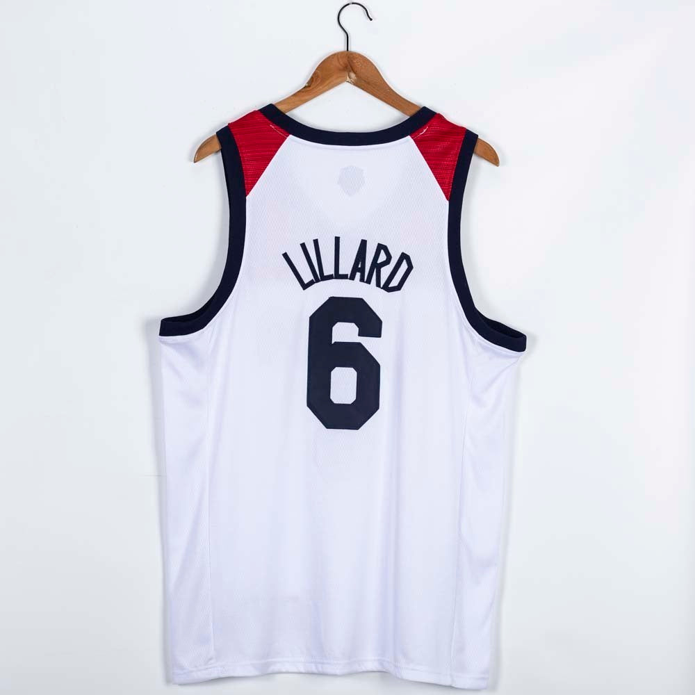 USA 2021 Summer Olympics 6 Damian Lillard 2021 Olympics Edition Style 4 Basketball Jersey basketball jersey product view 1