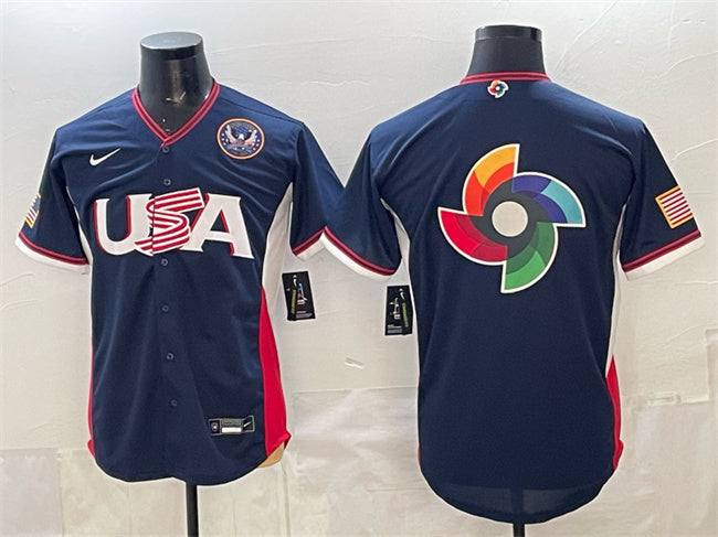 USA Baseball Team Big Logo Navy 2026 World Baseball Classic United States 250th Hockey Jersey hockey jersey product view 1