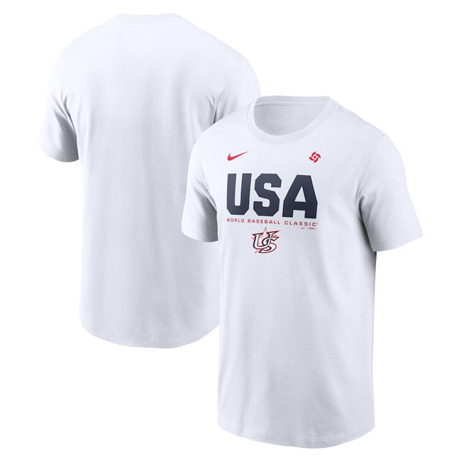 USA Baseball White 2026 World Baseball Classic Icon T-Shirt Football Jersey football jersey product view 1