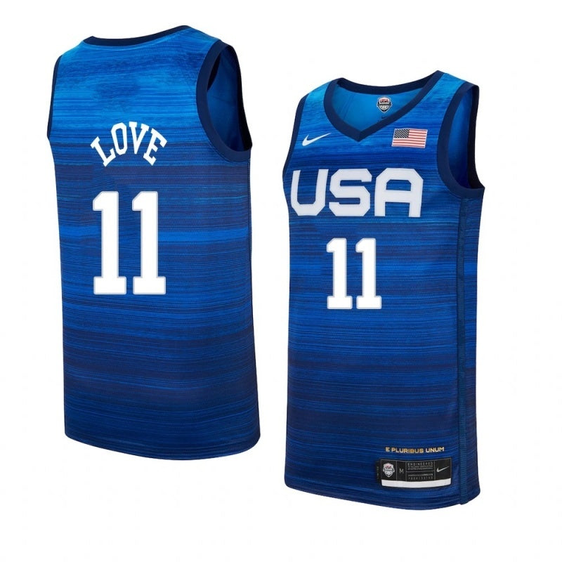 USA Dream Team 14 #11 Love Tokyo Olympics Team USA Blue Style 2 Basketball Jersey basketball jersey product view 1