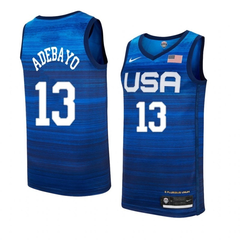 USA Dream Team 14 #13 Adebayo Tokyo Olympics Team USA Blue Style 1 Basketball Jersey basketball jersey product view 1