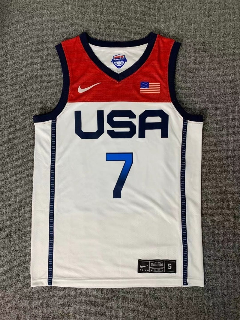 USA Dream Team 14 #7 Durant Tokyo Olympics Team USA White Style 7 Basketball Jersey basketball jersey product view 1