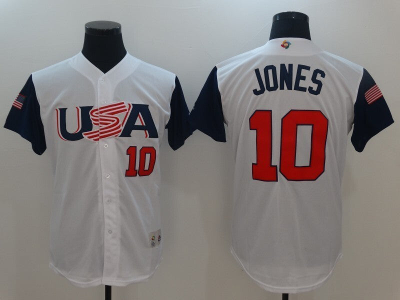 USA #10 JONES Fan Edition 10 Baseball Jersey baseball jersey product view 1
