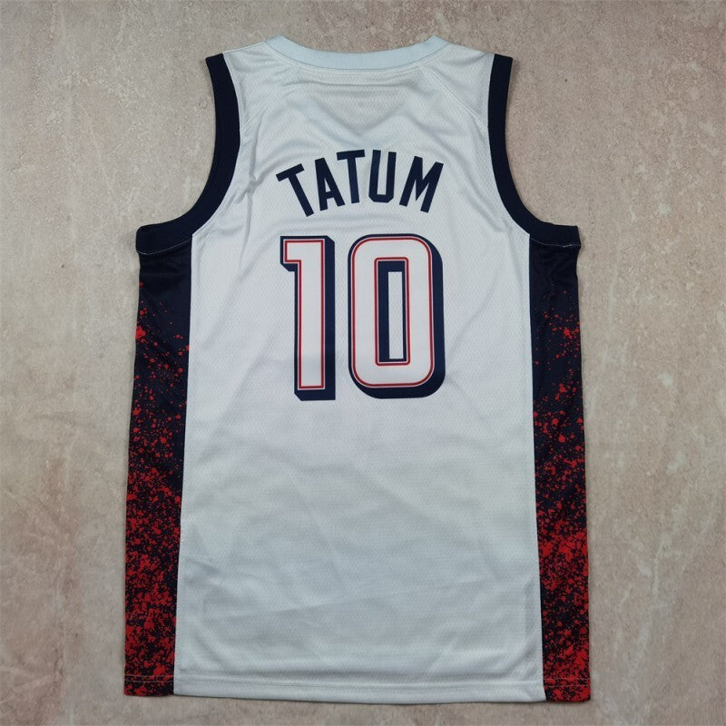 USA #10 Jayson Tatum Hot Press Dream Team 16 White s-xxl Style 1 Basketball Jersey basketball jersey product view 1