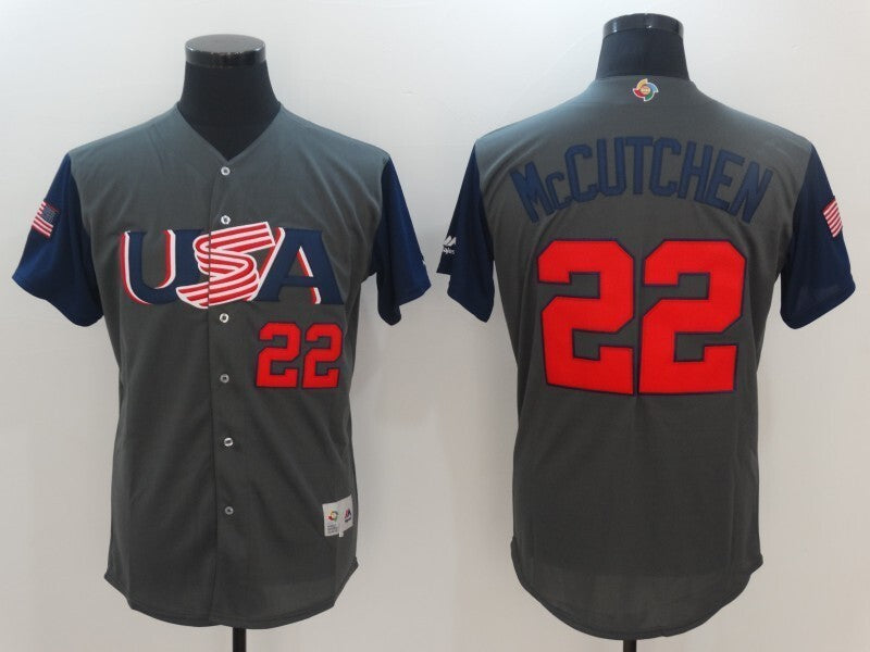 USA #22 Mccutchen Fan Edition 6+5 Baseball Jersey baseball jersey product view 1