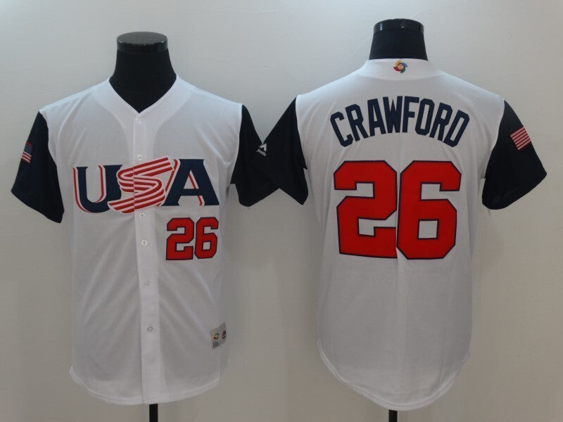 USA #26 Crawford Fan Edition 3 Baseball Jersey baseball jersey product view 1