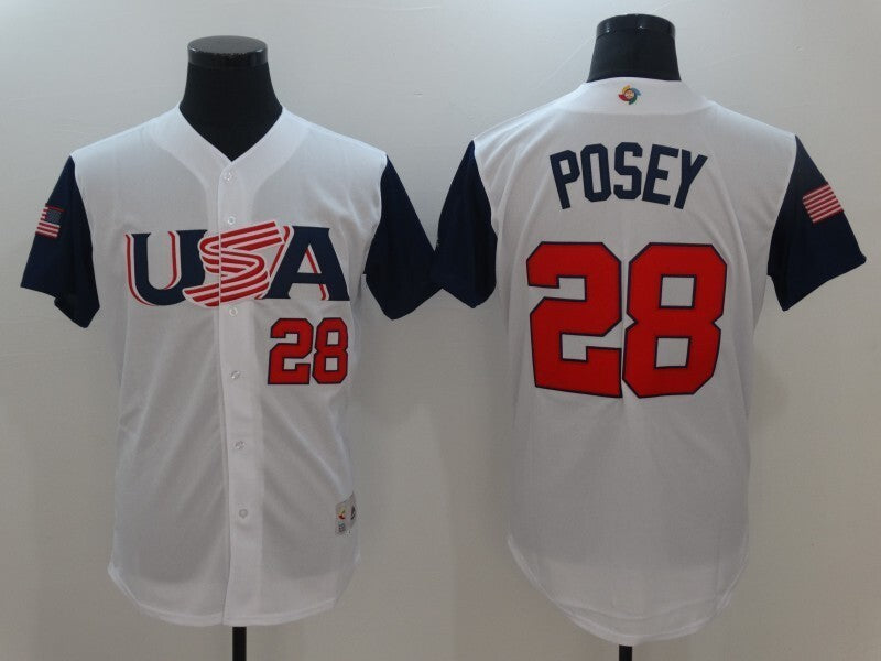USA #28 POSEY Fan Edition 01 Baseball Jersey baseball jersey product view 1