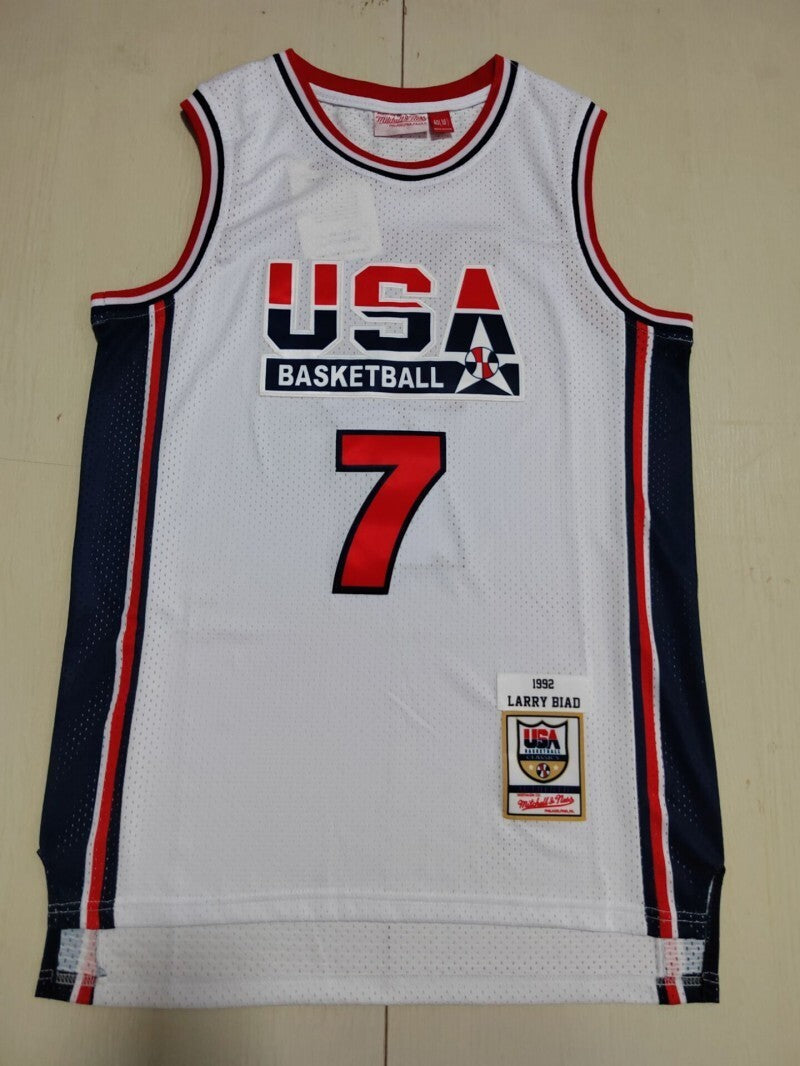 USA #7 Bird Dream Team 1 White 7 Retro s-xxl Style 2 Basketball Jersey basketball jersey product view 1