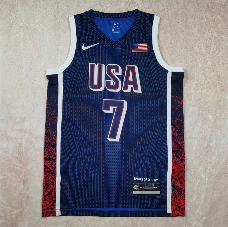 USA #7 Kevin Durant Hot Press Dream Team 16 Navy Striped 6 # s-xxl Style 2 Basketball Jersey basketball jersey product view 1
