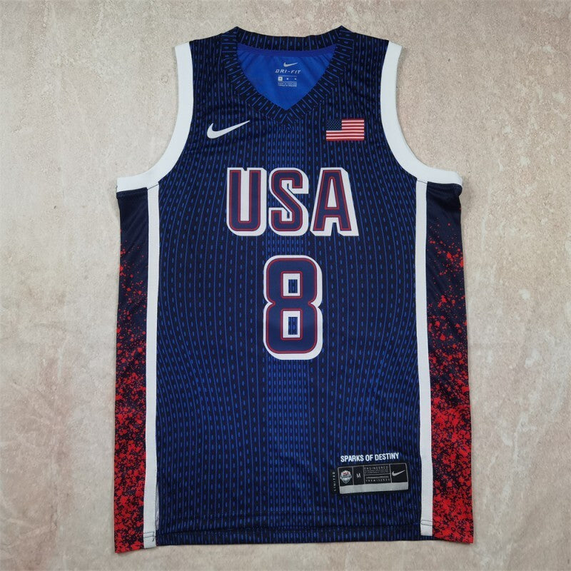 USA #8 Kawhi Leonard Hot Press Dream Team 16 Navy Striped 6 # s-xxl Style 2 Basketball Jersey basketball jersey product view 1