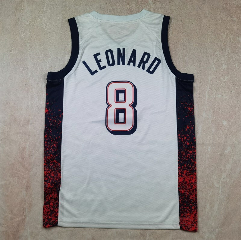 USA #8 Kawhi Leonard Hot Press Dream Team 16 White s-xxl Style 1 Basketball Jersey basketball jersey product view 1