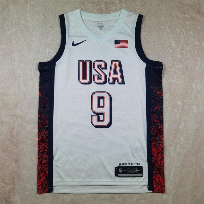 USA #9 Tyrese Haliburton Hot Press Dream Team 16 White s-xxl Style 2 Basketball Jersey basketball jersey product view 1