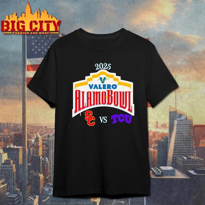 USC Trojans vs. TCU Horned Frogs 2025 Alamo Bowl Shirt Unisex T-shirt, Sweatshirt, Hoodie, Long Sleeve Tee - T-Shirt, Sweatshirt, Hoodie