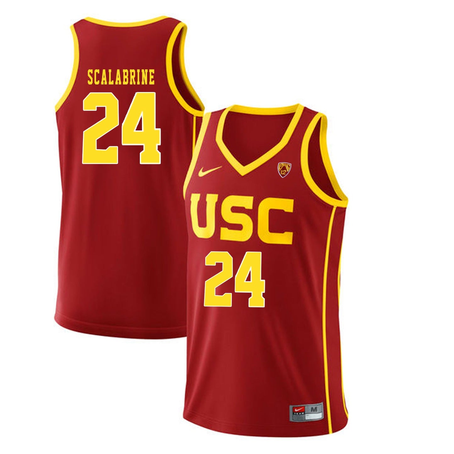 USC Scalabrine 24 Red Basketball College Football Jersey football jersey product view 1