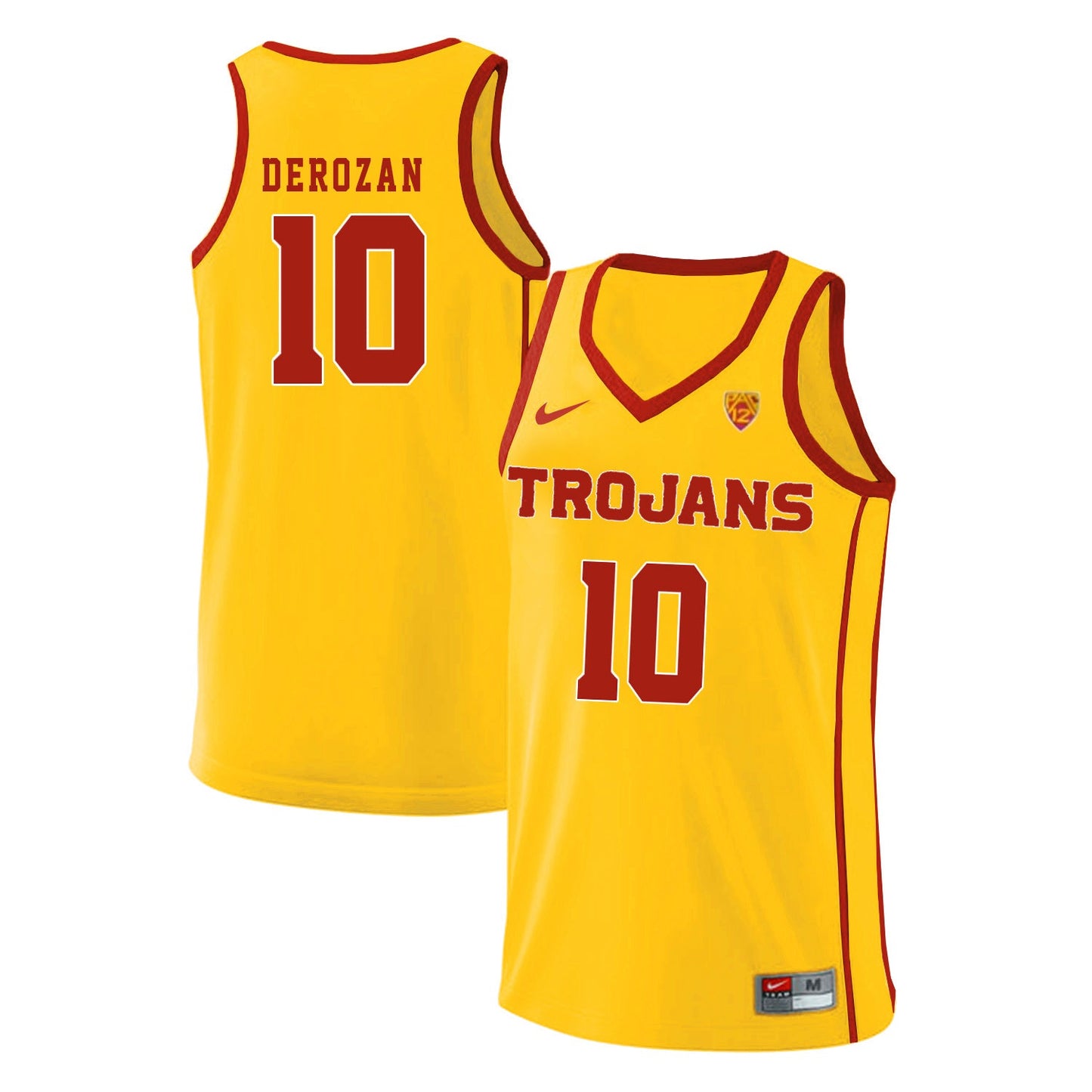 USC Trojans DeRozan 10 Yellow Basketball College Football Jersey football jersey product view 1