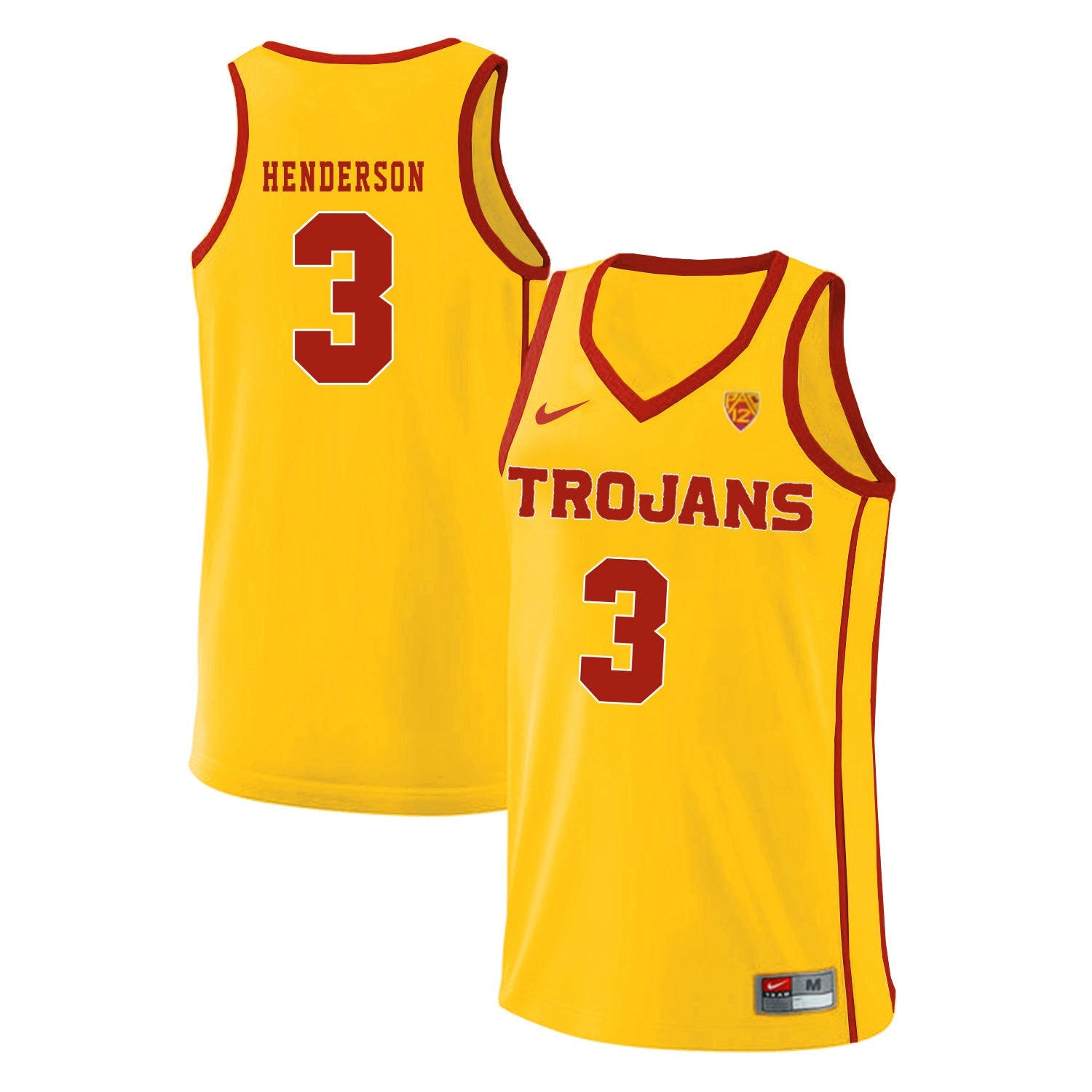 USC Trojans Henderson 3 Yellow Basketball College Football Jersey football jersey product view 1