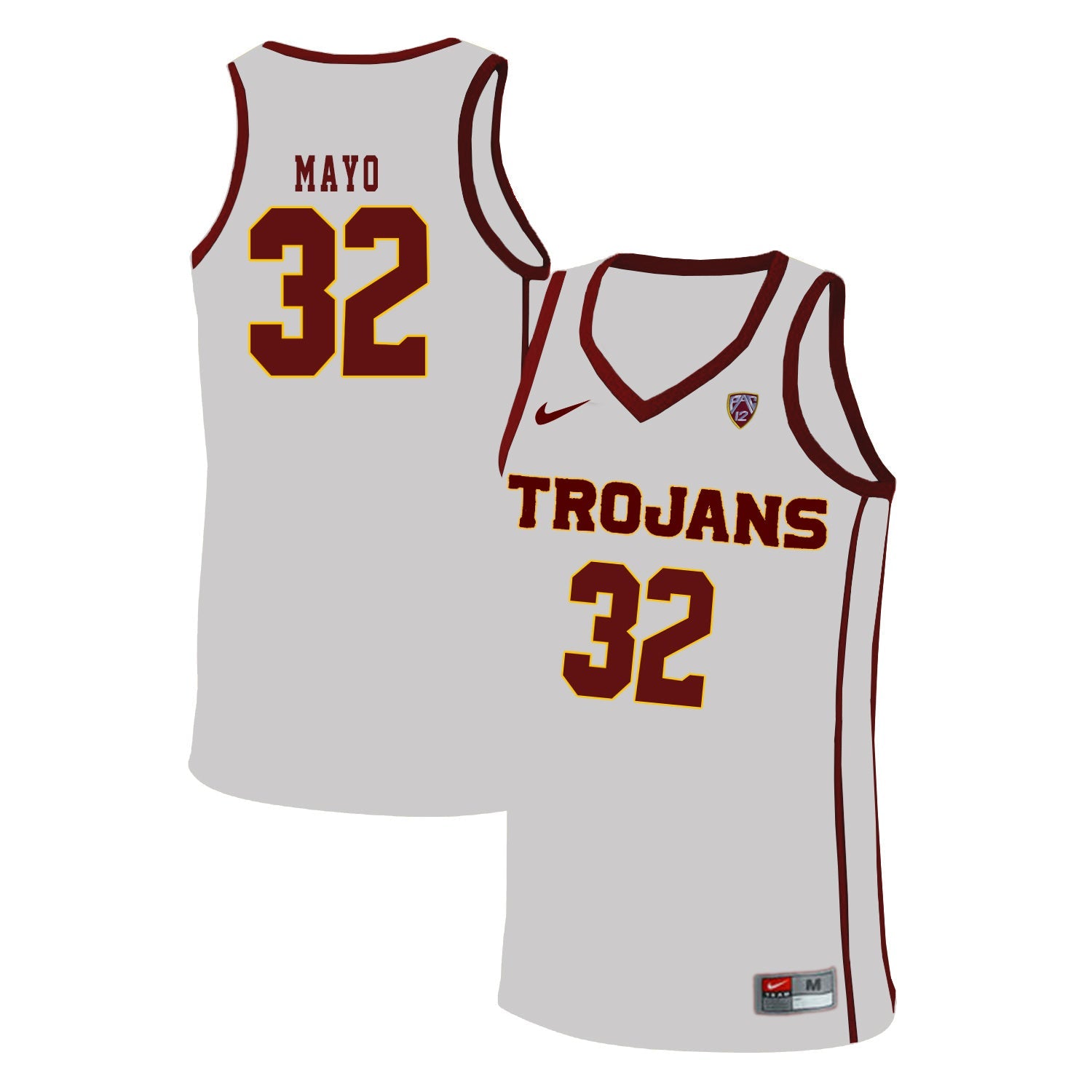 USC Trojans Mayo 32 White Basketball College Football Jersey football jersey product view 1