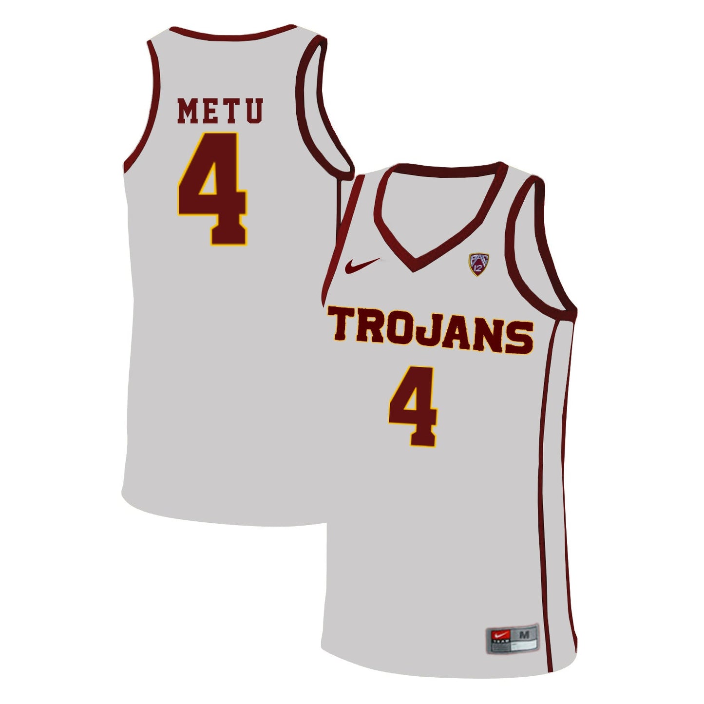 USC Trojans Metu 4 White Basketball College Football Jersey football jersey product view 1