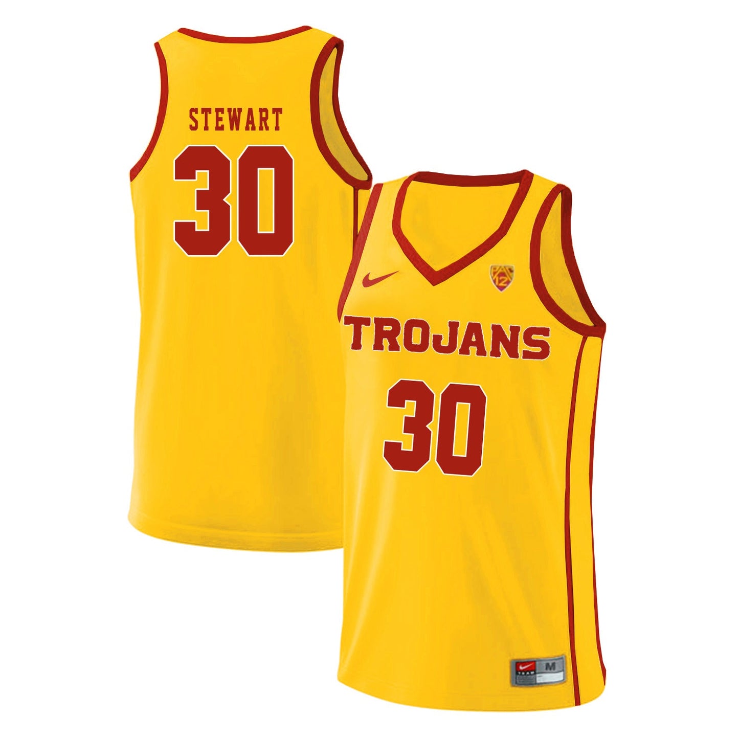 USC Trojans Stewart 30 Yellow Basketball College Football Jersey football jersey product view 1