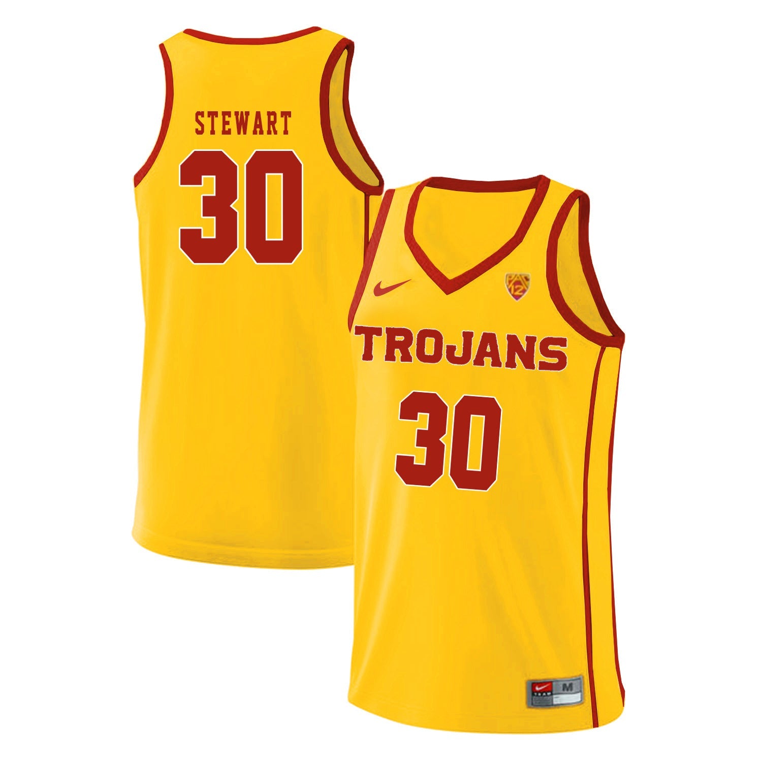 USC Trojans Stewart 30 Yellow Basketball College Football Jersey football jersey product view 1