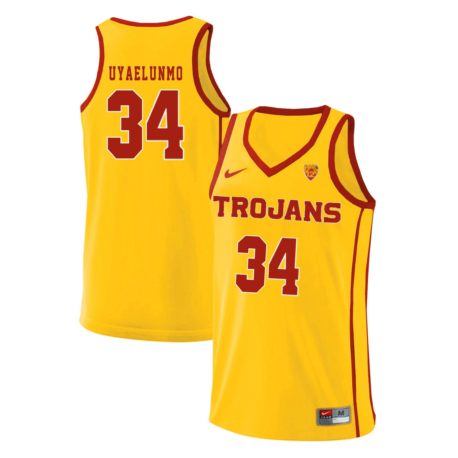 USC Trojans Uyaelunmo 34 Yellow Basketball College Football Jersey football jersey product view 1