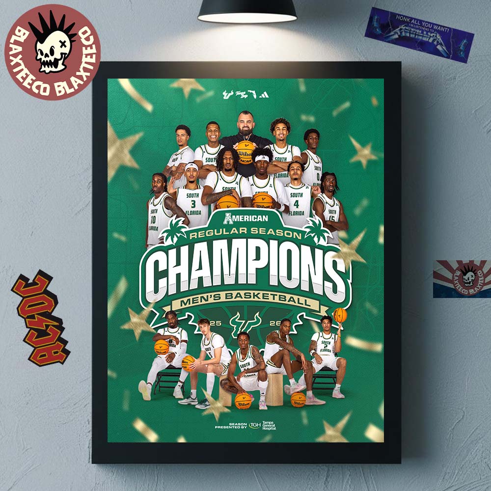 USF South Florida Bulls Mens Basketball 2025 2026 ACC Regular Season Champions Home Decor Poster Canvas - T-Shirt, Sweatshirt, Hoodie