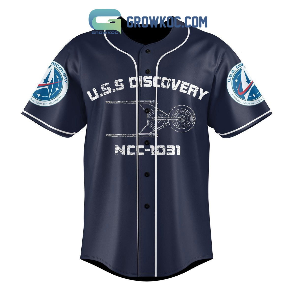 USS Discovery NCC 1031 Personalized Baseball Jersey baseball jersey product view 2