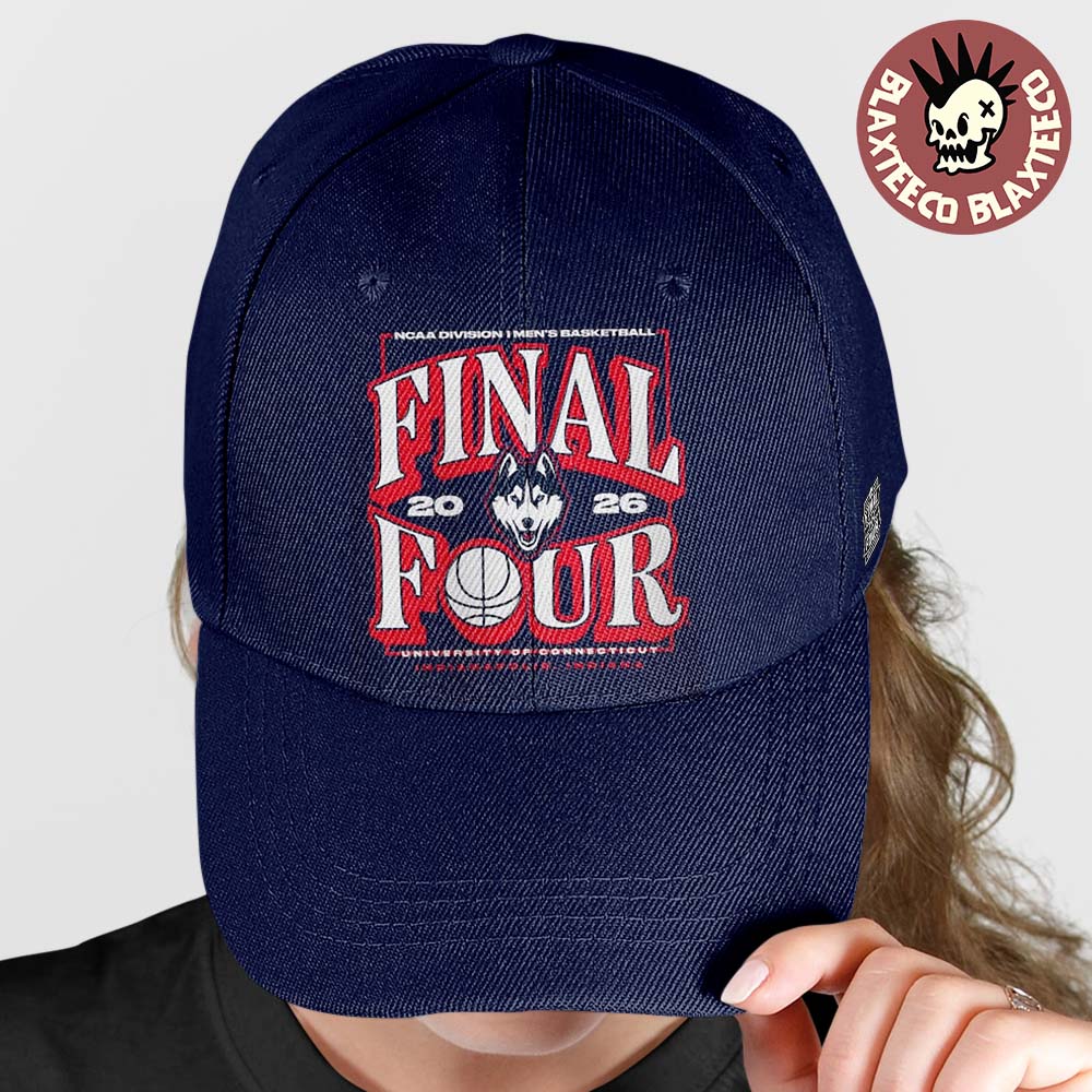 Uconn Huskies Mens Basketball 2026 NCAA Tournament Final Four Indiana Bound Navy Cap Hat Snapback - T-Shirt, Sweatshirt, Hoodie