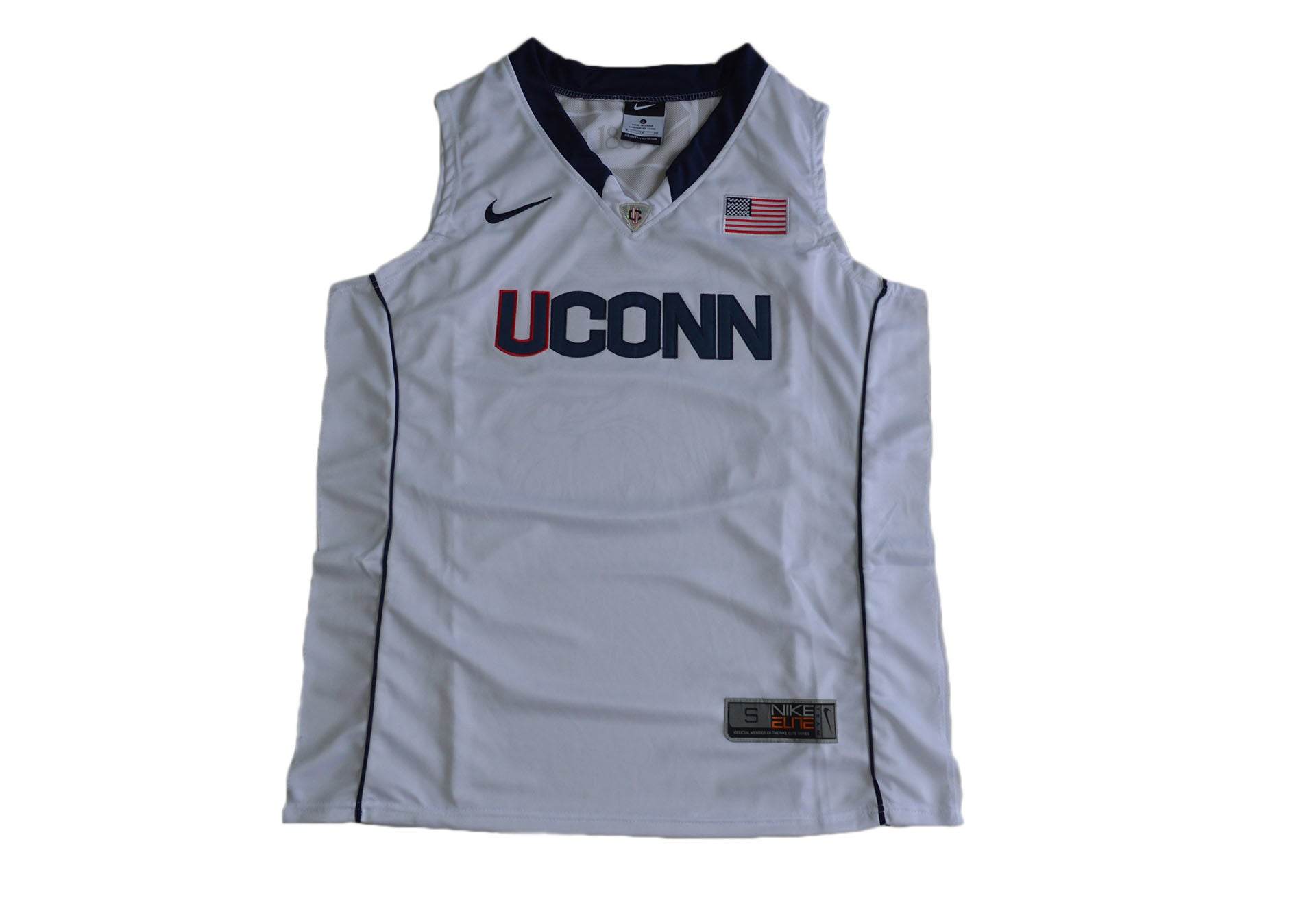 Uconn Basketball Women White Front College Football Jersey football jersey product view 1