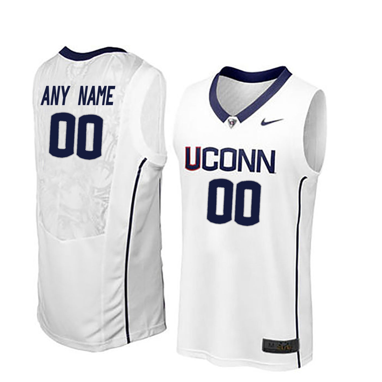 Uconn Huskies 00 Men White College Football Jersey football jersey product view 1