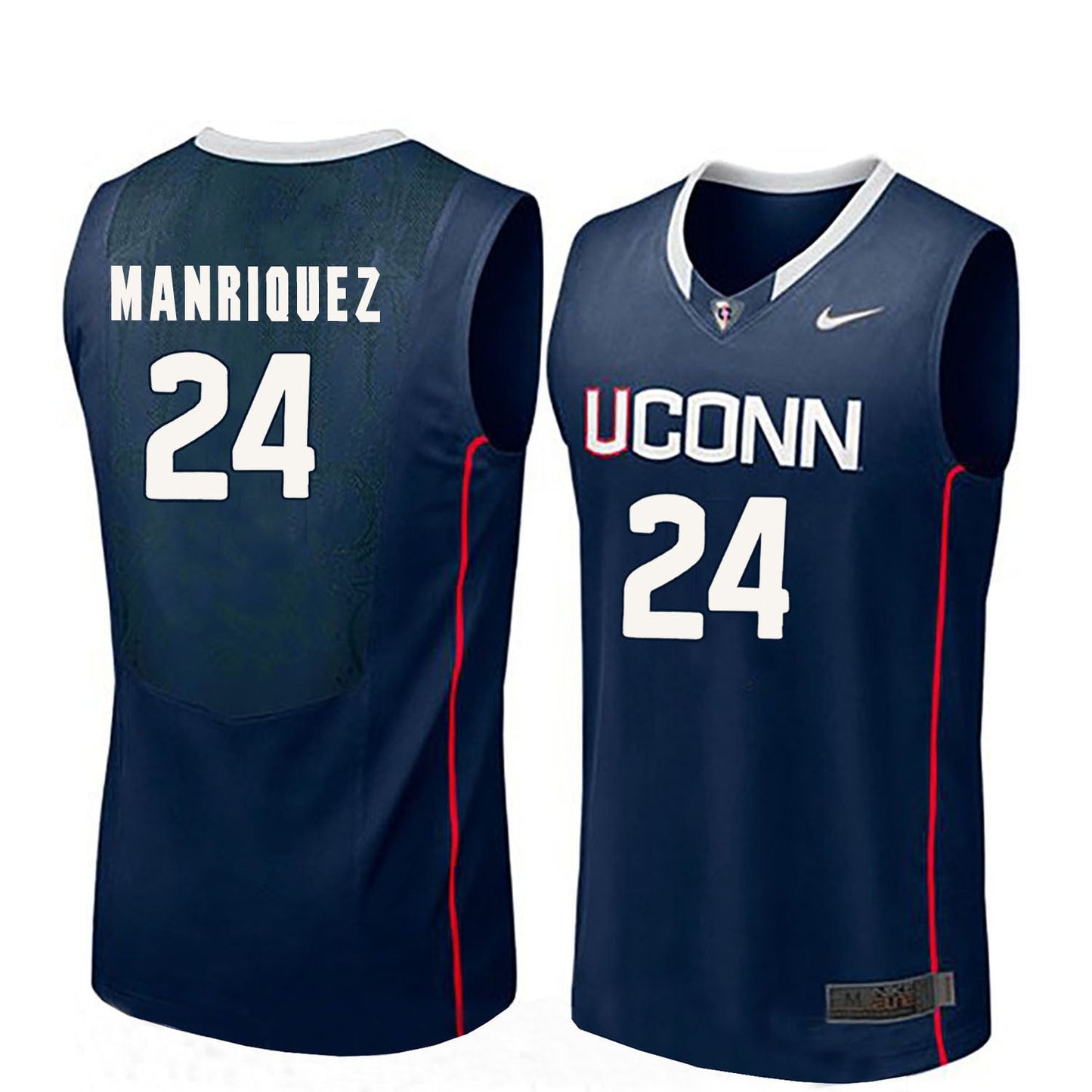 Uconn Huskies MANRIQUEZ 24 Men Blue College Football Jersey football jersey product view 1