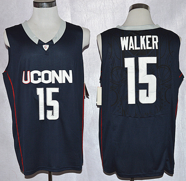 Uconn Huskies Walker 15 black College Football Jersey football jersey product view 1